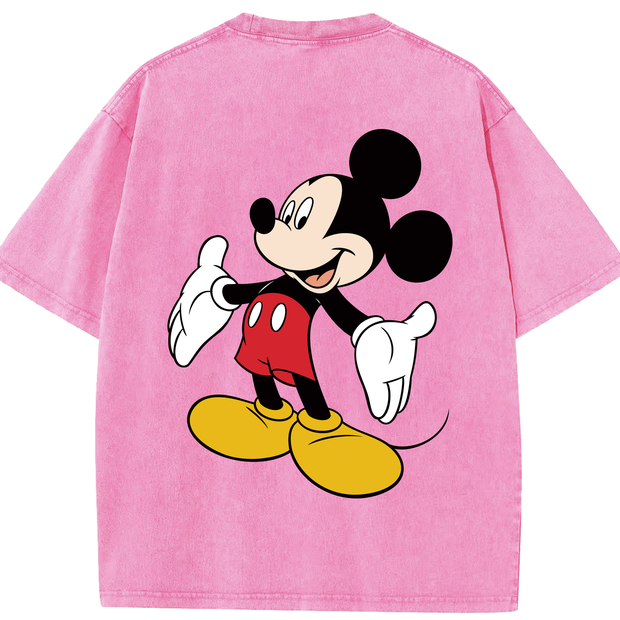 （画像用） ミッキーマウス Mickey Mouse 綿100% ヴィンテージ風 半袖Tシャツ（背面プリント）
